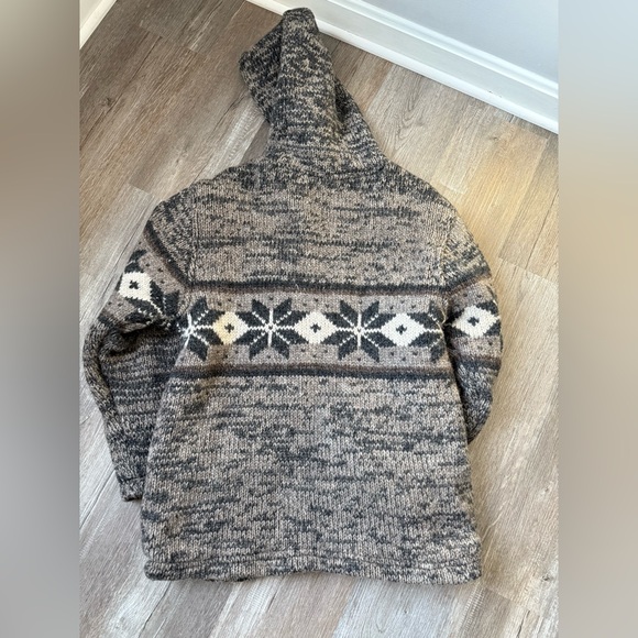 VTG KYBER Outerwear Wool Jacket Full Zip Up Aztec Patterned Fleece Lined Gray L - Picture 9 of 10